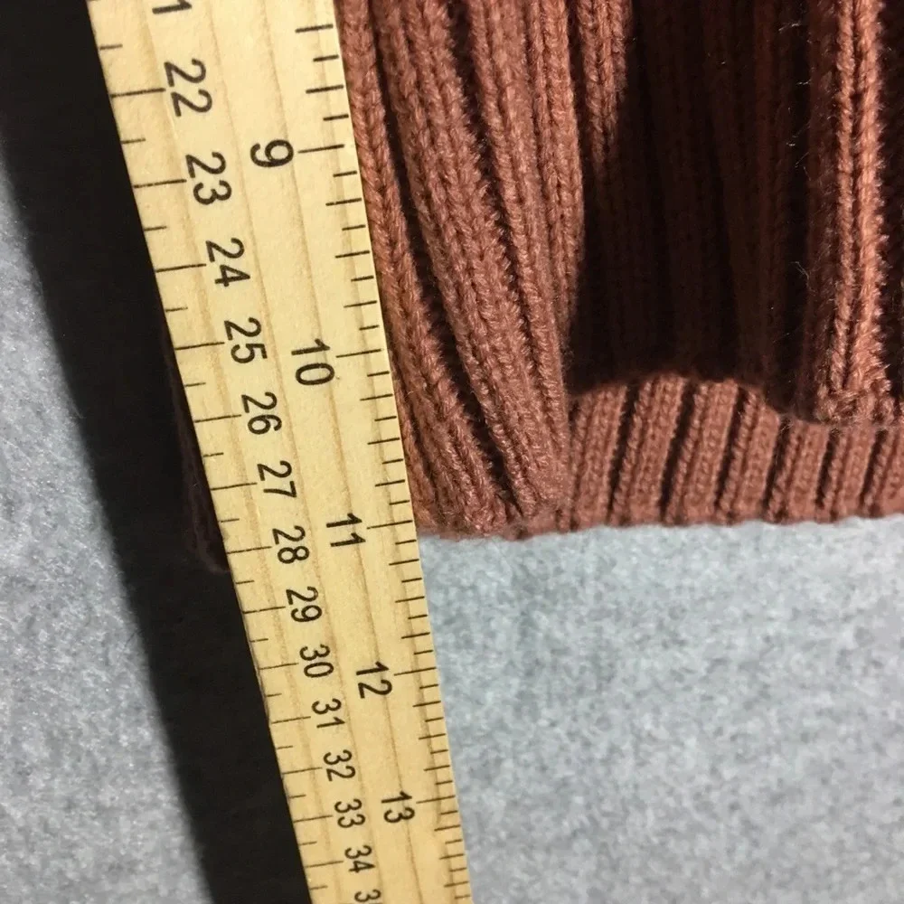 Womens Lucca Sweater Brown Turtleneck Ribbed Open Arm Slits Casual Contemporary
